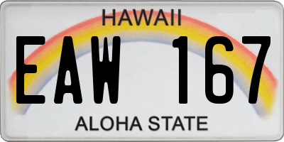 HI license plate EAW167