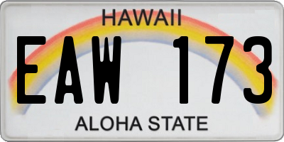 HI license plate EAW173