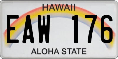 HI license plate EAW176
