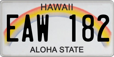 HI license plate EAW182