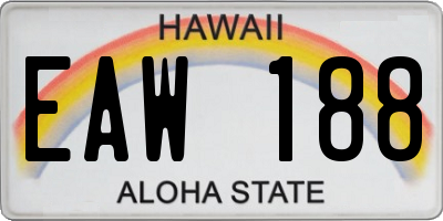 HI license plate EAW188