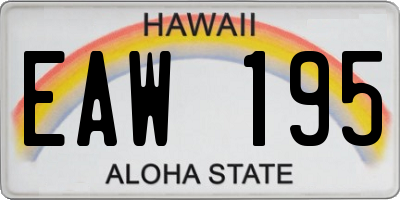 HI license plate EAW195