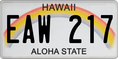 HI license plate EAW217