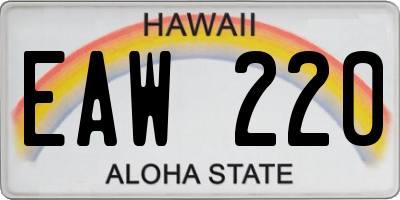 HI license plate EAW220