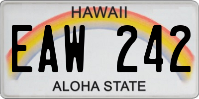 HI license plate EAW242