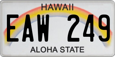 HI license plate EAW249