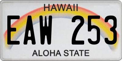 HI license plate EAW253