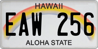 HI license plate EAW256
