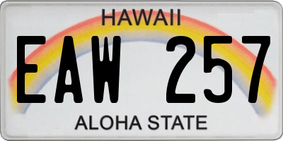 HI license plate EAW257