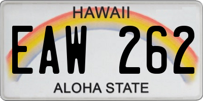 HI license plate EAW262