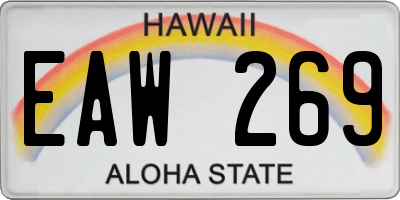HI license plate EAW269