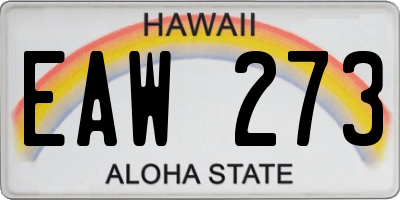 HI license plate EAW273