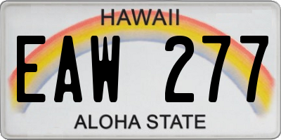 HI license plate EAW277