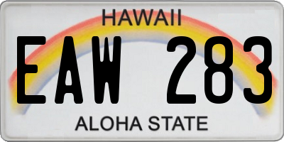 HI license plate EAW283