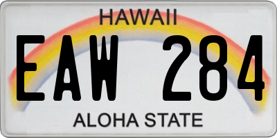 HI license plate EAW284