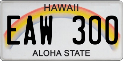 HI license plate EAW300