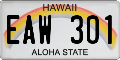 HI license plate EAW301