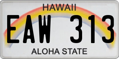 HI license plate EAW313