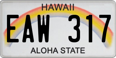 HI license plate EAW317