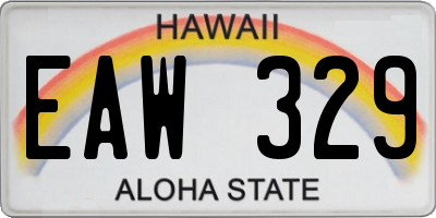 HI license plate EAW329