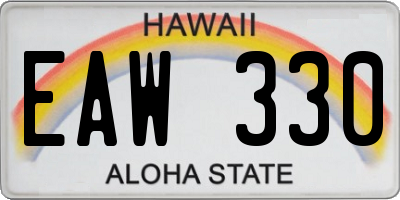 HI license plate EAW330