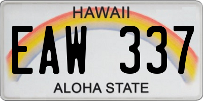 HI license plate EAW337