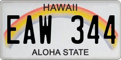 HI license plate EAW344