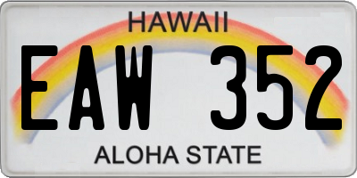 HI license plate EAW352