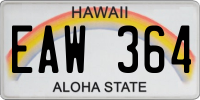 HI license plate EAW364