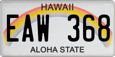 HI license plate EAW368