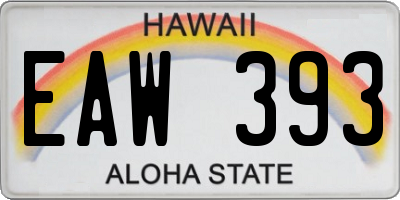 HI license plate EAW393