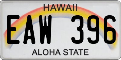 HI license plate EAW396