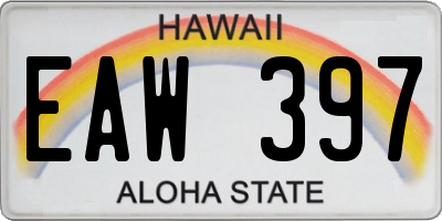 HI license plate EAW397