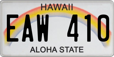 HI license plate EAW410