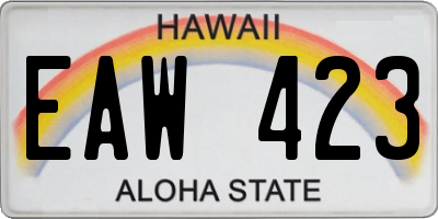 HI license plate EAW423