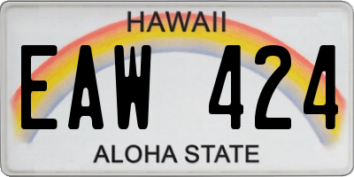 HI license plate EAW424