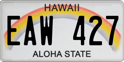 HI license plate EAW427