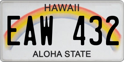 HI license plate EAW432