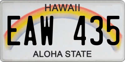 HI license plate EAW435