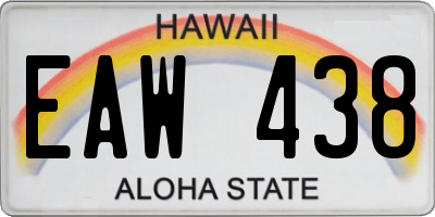 HI license plate EAW438