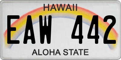 HI license plate EAW442