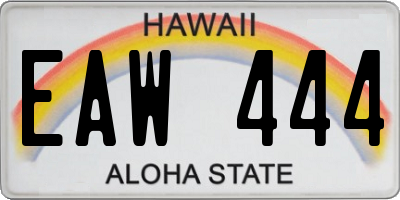 HI license plate EAW444