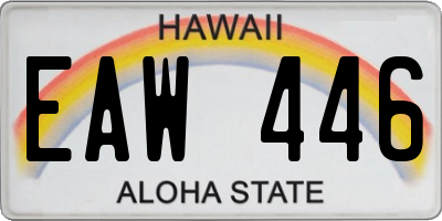 HI license plate EAW446