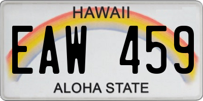 HI license plate EAW459