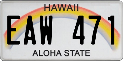 HI license plate EAW471
