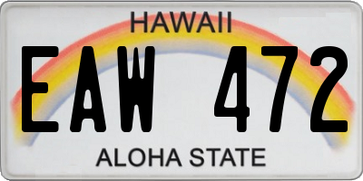 HI license plate EAW472