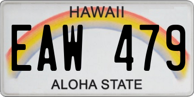 HI license plate EAW479