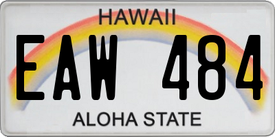 HI license plate EAW484