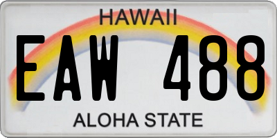 HI license plate EAW488