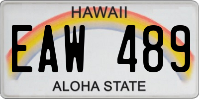 HI license plate EAW489